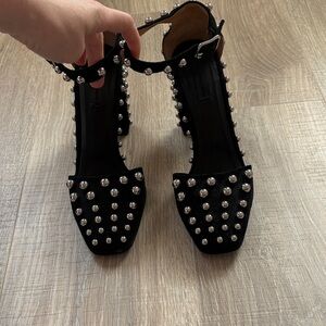 Alexander Wang Elise Black Heels with Silver Studs